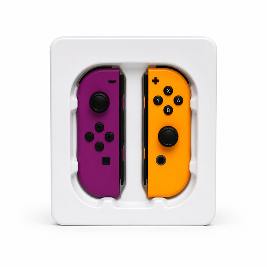 Purple and orange third-party Joy-Con style controller pair for Nintendo Switch